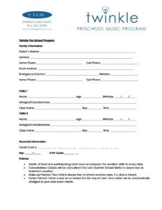 Twinkle Pre-school Program Sign Up – Shining Light Music